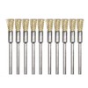 Wire Brush Set, 10 Pack, 5mm Brass Bristles, 3mm Shank