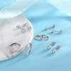 Ecripe 5 Pairs 925 Sterling Silver Earrings Set for Women,