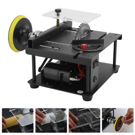 Table Saw, Multi-Functional Mini Table Saws Electric Desktop Saws DIY Wood Working Cutting Tool for DIY Handmade Wooden Model Crafts Woodworking Plastic Cutting(black)