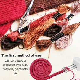 3 Latch Hook Cord Knitting Tool, Crochet Tool for Binding-Off or Edging on Knitting Projects, Crochet Hook with Latch-Hook Needles, Knitting Hook Weaving Tool (Wine Red)