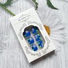 24Pcs Press on Toenails Short Blue Fake Toe Nails Square