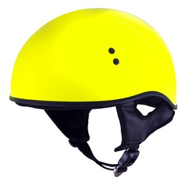 Milwaukee Helmets T68 The O.G. Hi-Vis Neon Yellow Motorcycle DOT Approved Skull Cap Half Helmet Biker - X-Small