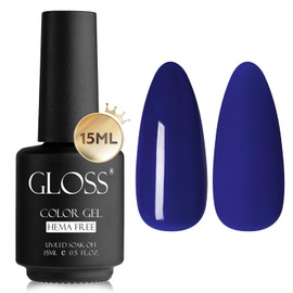 GLOSS Gel Nail Polish | Dark Blue 15ml 1 pcs - HEMA Free Gel Polish, Navy Blue Soak Off UV LED Gel Varnish, Professional Gel Nail Art for Home & Salon Use, Perfect Holiday Gifts for Women & Girls