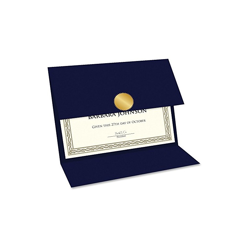 Geographics Certificate Holders - Tri-Fold Navy Linen 9.25x12.5 Inches -