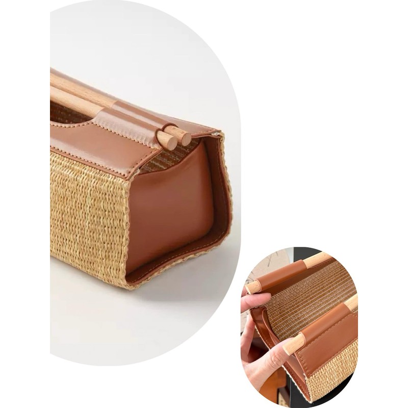 Rattan Tissue Box Cover,Wicker Tissue Box Holder,Rectangle Guest Bathroom