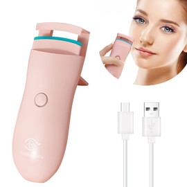 Heated Eyelash Curler, USB Rechargeable Eyelash Curlers, Electric Lash Curler for Quick Natural Curling and Long Lasting, 2 Heating Modes Lash Curling Tool for Women