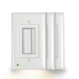 briteOWL - Lighted Outlet Cover Plate & LED Night Light, Wall Outlet Cover for Power Outages During Ice Storm & Hurricanes, Preparedness Items, 3-Pack White Decora Electrical Outlets Plug Covers