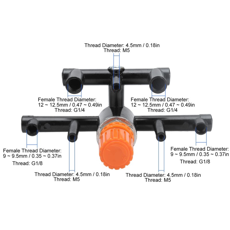 EVTSCan Aluminum Alloy Regulator Manifold for Piston Air Compressor System,