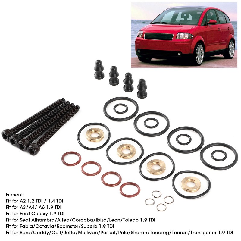 4Sets Fuel Injector Seal Repair Kit Sealing Assembly Clamp Bolt