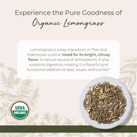 Starwest Botanicals Organic Lemongrass - Dried Loose Leaf Herb for Tea & Cooking, Natural Rose & Citrus Aroma, Source of Antioxidants, Certified Kosher, Non-GMO - Bulk 1 lb Bag