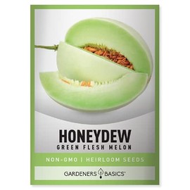 Honeydew Seeds for Planting - Green Flesh Melon Heirloom, Non-GMO Fruit Seed Variety- 2 Grams Seeds Great for Summer Honey Dew Melon Gardens by Gardeners Basics