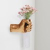 Escultura de pared dorada hecha a mano con jarrón, estatua