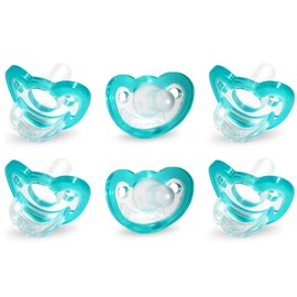 RaZbaby JollyPop - Chupete para Bebé Plus, 0-3 Meses, Color Verde Azulado, Paquete de 6
