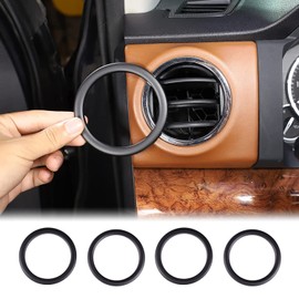 4PCS Console Side Air Conditioning Air Outlet Ring Trim Fit Toyot@a Tundra 2014-2021 Air Conditioning Vent Accents Frame Vent Ring Outer Cover Air Conditioning Outlet Trim ABS Interior Accessories