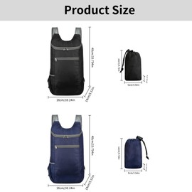 JEKUGOT Ultra Lightweight Foldable Backpack - Compact Foldable Backpack - Small Water Resistant Rucksack for Outdoor Sports, Travel, Hiking, Camping, Biking