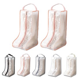QQOLi Shoe Case, Boot Storage Cover, 2 Pairs of Shoes, Storage, Carry, Space Saving, Storage Bag, Pink