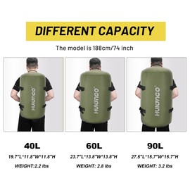 Hulongo 40L/60L/90L Large Waterproof Duffle Bag Backpack for Men, Mens Duffel Backpack Bags for Traveling, Heavy Duty (Green, 90l)