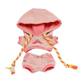 niannyyhouse 20cm Plush Doll Clothes Strawberry Suits Hoodie Pants 8in Doll Accessories Dress up (Pink)