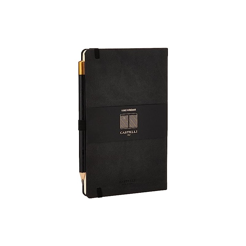 Castelli RQ24/25-464 Medium Lined Ruled Tucson Notebook - Graphite Black