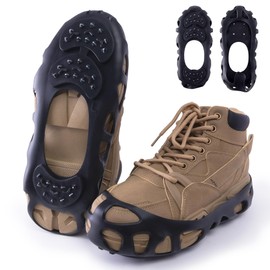 Ice Cleats, Ice Cleats for Shoes and Boots, Crampons for Shoes with 30 Spikes Anti Slip Snow Shoes(Medium)