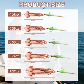 Funny Fishing Lures for Men - 5PCS Metal Spoon Lures with Treble Hooks, Long Casting Fishing Gag Gifts for Anglers, Father's Day, White Elephant, Birthday Pranks