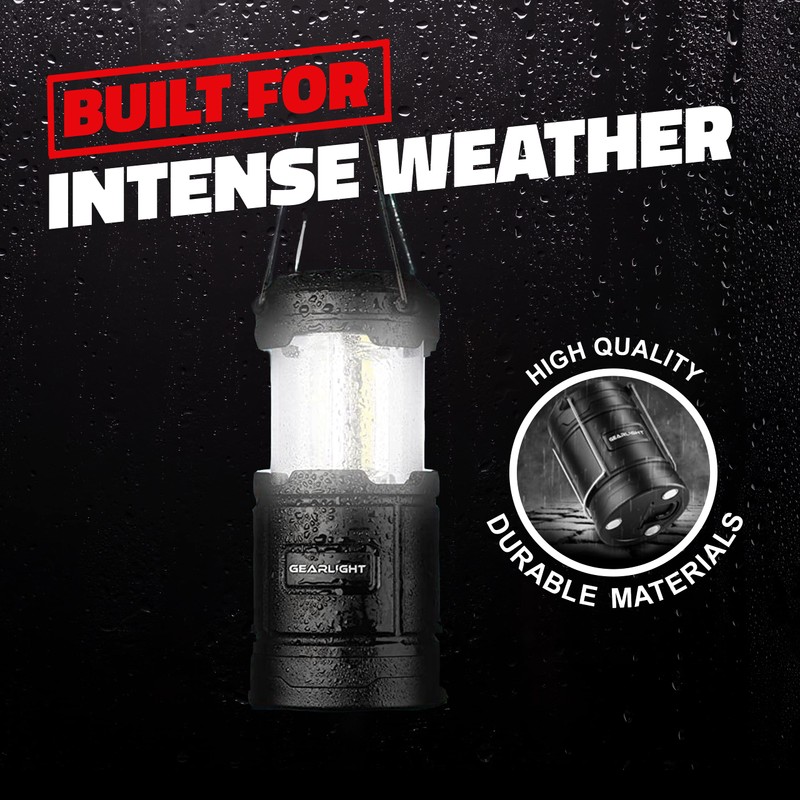 GearLight Camping Lantern - 2 Portable LED Battery Powered Lantern