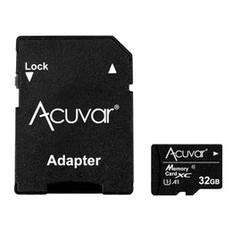 Acuvar Micro 32GB SD XC Memory Card with Adapter TF Card- A1, UHS-I U3, V30, 4K, C10, Micro SD, Ultra Fast Read Write Speeds