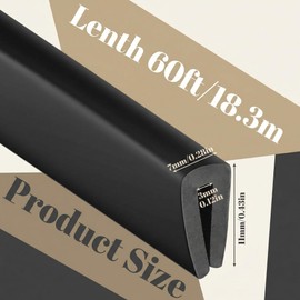 Kingdder Rubber Edge Trim 1/8" U Channel 60 ft Edge Guard