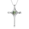 TOUPOP Moss Agate Cross Necklaces for Women Sterling Silver Dainty