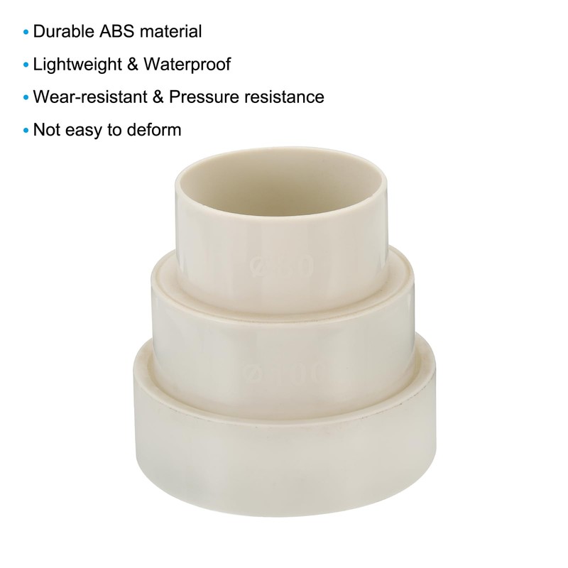 PATIKIL 4.5" to 4" to 3" Duct Reducer, Duct Connector