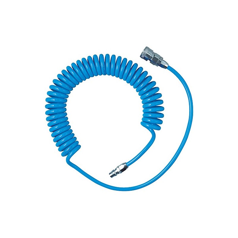 TRUSCO(トラスコ) αウレタンコイルホースブルー カップリング付 2m TUCH-3B