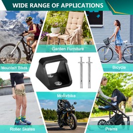 Wall Anchor Bicycle Made of 5 mm Thick Steel, Sturdy Wall Anchor, Ground Anchor, Anti-Theft Protection for Bicycles, Robust Floor Wall Anchor for Motorcycles Bicycle Lock, with 2 Mounting Screws