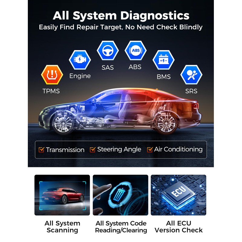 Autel AP2500E Bluetooth Code Reader OBD2 Scanner, Oil Reset, TPMS,