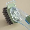 Soap Dispensing Dish Brush with Handle - Kitchen Scrub Brush