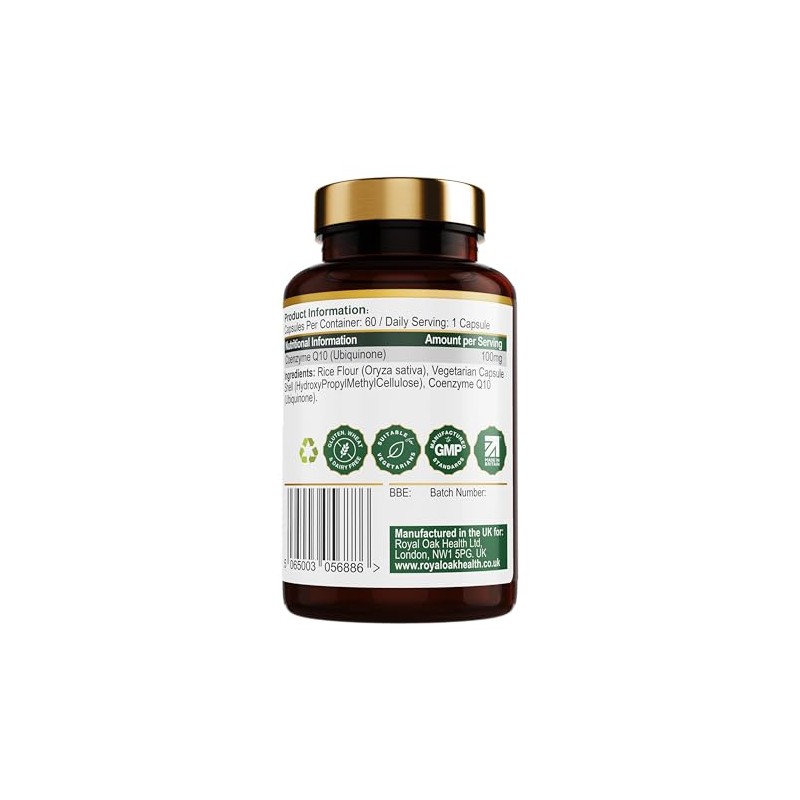 Royal Oak Health CoQ10 100mg Vegan Capsules - 2 Month