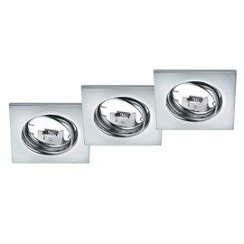 Trio Leuchten Jura 650000306 Recessed Lights Set of 3 Metal Chrome Excl. 3x GU10