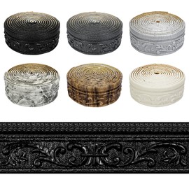 Wallpaper Border 180" x 3.1" Peel Stick Foam Molding Trim Self Adhesive, Crown Molding Wallpaper Border Flexible, 3D Wall Edging Lines Foam Baseboard, Wall Base Moulding Trim for Home DIY Decoration