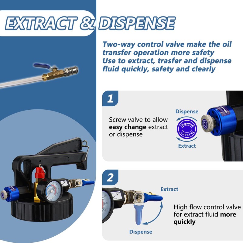 Bicos 10L Pneumatic Fluid Extractor Dispenser Set Transmission Fluid Pump