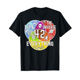 Funny Nerdy Meaning of Life 42 Venn Diagram Math Teacher T-Shirt