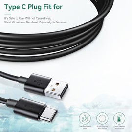 FITE ON USB C Handheld Mini Fan Charger Cable Compatible with JISULIFE Handheld Mini Fan, WiHoo Fan, CIVPOWER Neck Fan, HomeLifairy Fan, Bladeless Portable Fan Type-C Charging Power Cord
