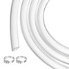 MECCANIXITY Clear PVC Tubing 1/4" ID 3/8" OD Plastic PVC Tube Flexible Water Hose 10ft for Industrial Tubing, Aquariums, Pump, 6.4mm x 9.5mm, with 2pcs Clamps