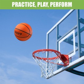 The Magic Toy Shop Classic Orange Basketball Size 7 - Uninflated Rubber Basket Ball for Indoor/Outdoor Use by Kids, Teens, and Adults - Pimpled Grip for Enhanced Control, High Bounce, All Surface Play