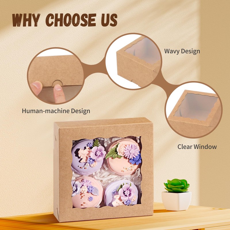 JCXGRVC 5x5x2 Inch Truffle Boxes Pastry Gift Boxes Bakery Boxes
