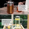 Aquach 51oz Glass Teapot with Stainless Steel Removable Infuser, Stovetop