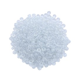 400 Pcs Transparent Acrylic Pony Beads Clear Glitter Hair Braids Beads Large Holde Loose Beads Craft Spacer Beads for Jewelry Making