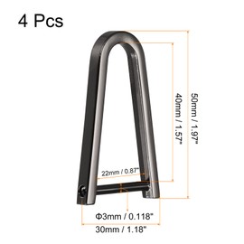 uxcell D-Rings Screw in Shackle, 4Pcs 1.97 Inch Zinc Alloy Horseshoe U Shape D Ring Buckles for Purse DIY Leather Craft Keychain, Black