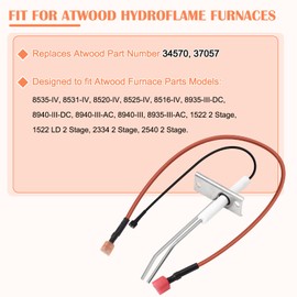 Hiorucet 34570 RV Furnace Igniter for Atwood 8535-IV, 8531-IV, 8520-IV, 8525-IV, 8516-IV, 8940-III, 8935-III-DC, 8940-III-DC, 8940-III-AC, 37057 Ignitor Electrode Assembly for Atwood Furnace Parts.