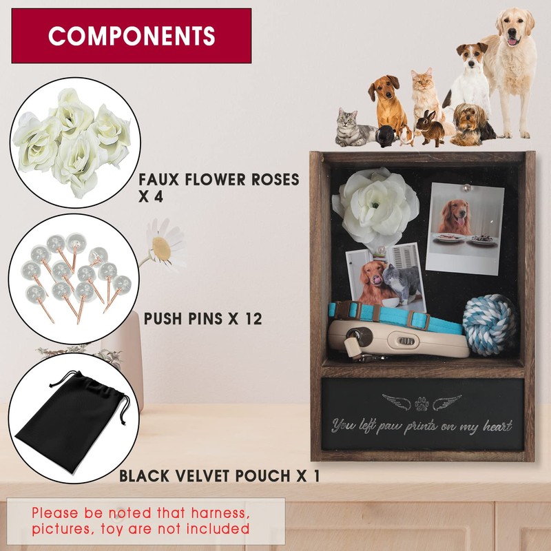 J JACKCUBE DESIGN Pet Memorial Shadow Box, Memorial Gift Frame
