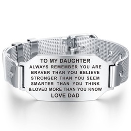 FALOGI Daughter Gifts from Dad, Special Daughter Bracelet from Daddy, I Love You Daughter Presents, Valentines, Christmas