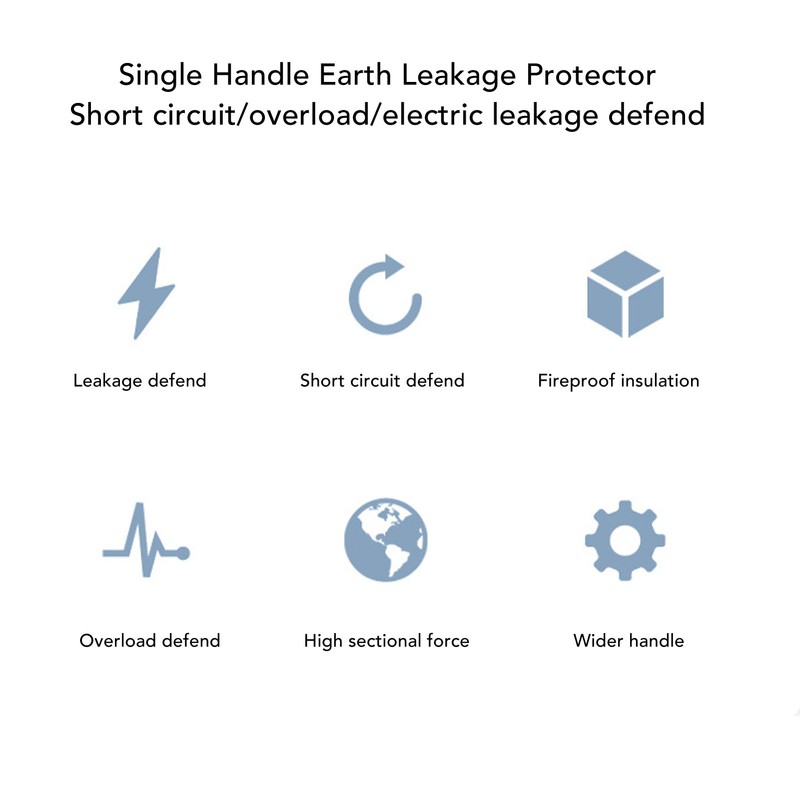 Air Switch with Leakage Protector Single Handle Circuit Breaker for